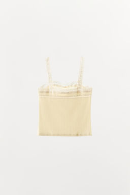 TOP POINTELLE ENCAJE / Crudo - Zara фото 6