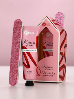 Подарочный набор, крем для рук увлажняющий 30 г и пилка для ногтей, Чистое счастье