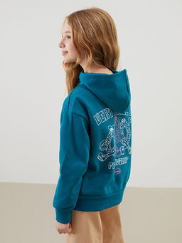 Kap??onlu K?z ?ocuk Kal?n Sweatshirt