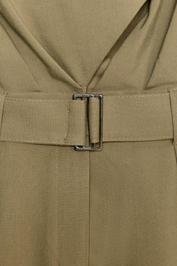 SHOULDER PAD PLAYSUIT WITH BELT