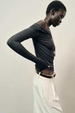 ASYMMETRIC NECK TOP - Zara фото 4