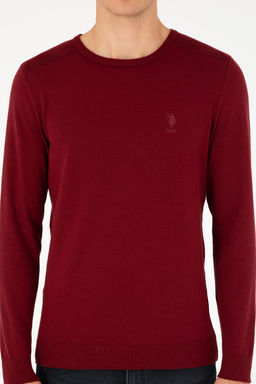 Свитер мужской U.S. Polo Assn бордово-красный хлопок  фото 13