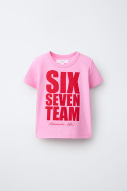 CAMISETA ESTAMPADA TEAM SIX SEVEN / Rosa fl?or