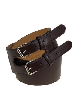 Ремень женский широкий из искусственной кожи, цвет шоколад