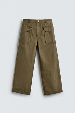 PANTAL?N WIDE FIT TRABILLA / Khaki - Zara фото 8