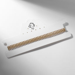 Чокер Сетка со стразами, узкий, цвет белый в золоте, 32 см - Queen fair фото 2