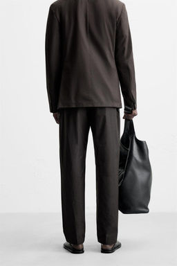 WAXED-EFFECT SUIT TROUSERS - Zara фото 3