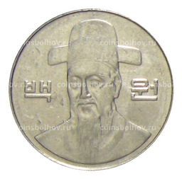 Монета 100 вон 2008 года Южная Корея