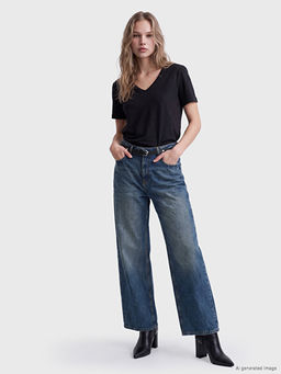 Wideleg Kad?n Jean Pantolon