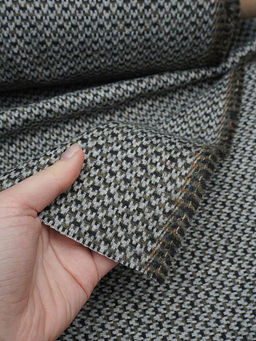 Шерсть пальтово-костюмная Твид Букле цв.серый/хаки, ш.1.55м, шерсть-50%, п/э-50%, 460гр/м.кв - Купава фото 12
