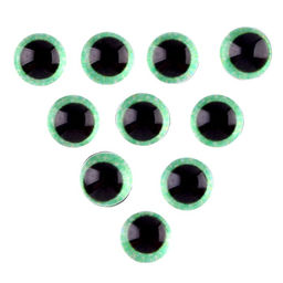 Глаза на клеевой основе, набор 10 шт., размер 1 шт. 6 мм, цвет зелёный с блёстками - Школа талантов фото 2