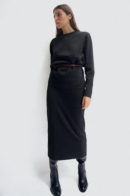PLAIN KNIT MIDI SKIRT - Zara фото 8
