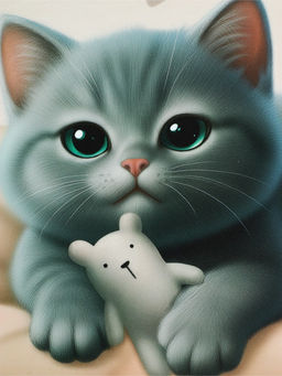 Коврик под миску  "Котик недовольный", 43х28см