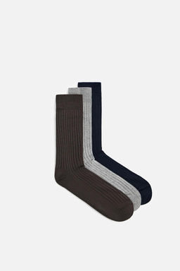 3-PACK OF MERCERISED COTTON RIBBED SOCKS - Zara фото 2