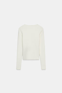 RIBBED T-SHIRT WITH SQUARE NECKLINE - Zara фото 10