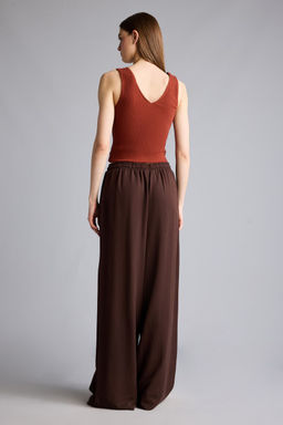 Wide Leg Keten Kar___ml_ Y_ksek bel Pantolon - Defacto фото 6