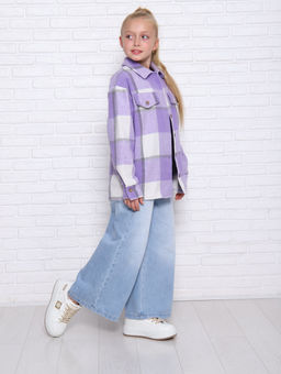 РБ012 Рубашка Бавария 2 (лиловый; белый) - Милаша фото 4