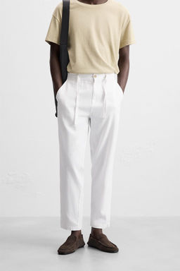LINEN BLEND TROUSERS - Zara фото 11