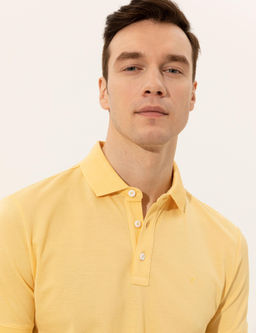 Светло-желтая облегающая базовая футболка - Cacharel фото 2