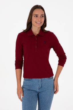 Kad_n Bordo Basic Polo Yaka Sweatsh_rt Sepette S_rpriz _ndirim