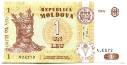 Банкнота 1 лей 2002 года Молдавия