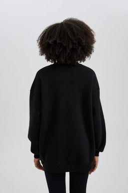 Толстый свитшот оверсайз с круглым вырезом - Defacto фото 6