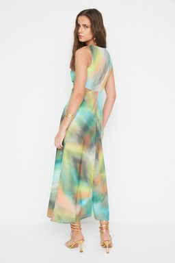 TRENDYOLMILLA Cok Renkli Cut Out/Pencere Detayl? Maxi Dokuma Elbise TWOSS21EL3578  фото 6