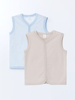 V Yaka Erkek Bebek Yelek 2li