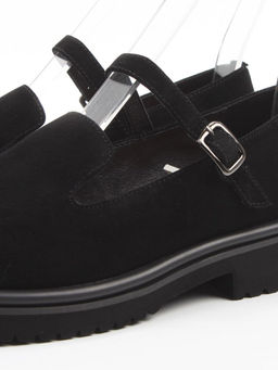 06-DLG05-3 BLACK Туфли женские (натуральная замша)