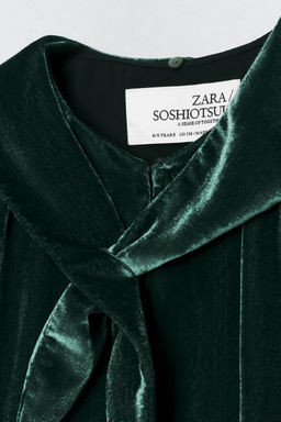 VELVET DRESS WITH DETACHABLE SCARF SOSHIOTSUKI x ZARA  фото 6