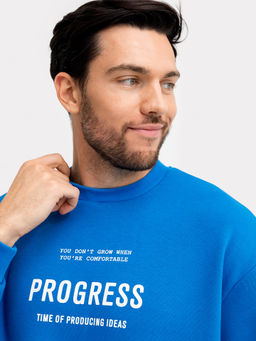 Джемпер мужской ультрасиний с печатью - Mark formelle фото 4