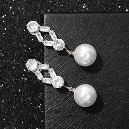 Серьги с жемчугом Подари нежность круг, цвет белый в серебре