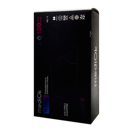 Mediok Перчатки нитриловые смотровые одноразовые неопудренные текстурированные / Nitrile Space, размер S, черный, 50 пар (100 штук)