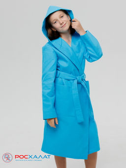 Подростковый вафельный халат с капюшоном бирюзовый В-18 (14) - Росхалат фото 10
