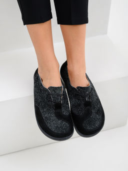 Босоногие туфли 188.natabl.Черный джангл+черная замша