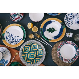 Тарелка фарфоровая десертная Доляна Askm, d=20,5 см, цвет зелёный  фото 9