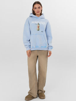 Теплое худи женское голубое с надписью Snegurochka - Mark formelle фото 5