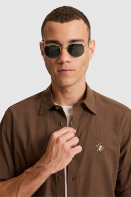 Erkek Keten Kar___ml_ Kahverengi Uzun Kollu Basic G_mlek - U.s. polo assn фото 2