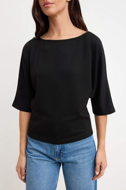 Antrasit Relaxed Kay?k Yaka Yarasa Kol Truvakar Crop Soft Touch Orme Bluz TWOSS26BZ00059 - Trendyolmilla фото 19
