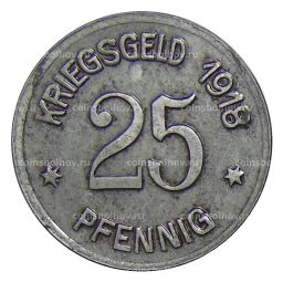 Монета 25 пфеннигов 1918 года Германия Нотгельд Кобленц