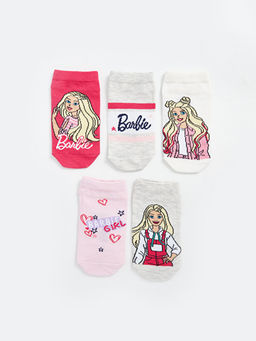 Barbie Desenli K?z ?ocuk Patik ?orap 5li