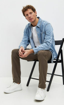 Рубашка джинс P311-1241 middle blue