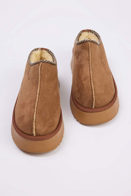 Taba Nak?s Detayl? Ici Kurklu Kal?n Taban Kad?n Bilekte Terlik Bot TAKAW26BO00003