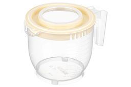 Ёмкость для миксера (блендера) 2,2 л 22,5*17*16 см с крышкой, прозрачная/кремовая (459)