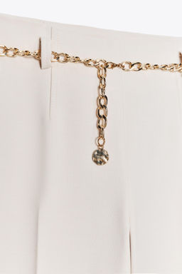 CROPPED TROUSERS WITH CHAIN BELT - Zara фото 8