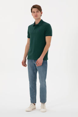 Erkek Slim Fit Polo Yaka Koyu Ye_il Basic Ti__rt Sepette S_rpriz _ndirim - U.s. polo assn фото 5