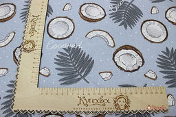 Рогожка Кокосовый рай цв.пыльно-голубой, ш.1.5м, хлопок-100%,160гр/м.кв - Купава фото 2