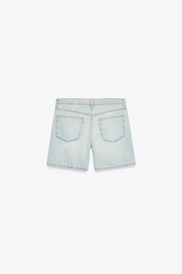 TRF MID-WAIST DENIM BERMUDA SHORTS - Zara фото 18