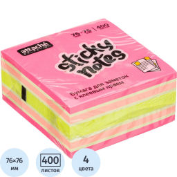 Стикеры Attache Selection куб 76х76, клубничный микс 400 л  фото 2