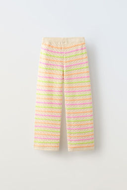 STRIPED CROCHET KNIT TROUSERS - Zara фото 2